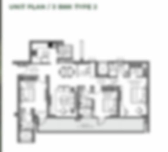 Blurred preview of a 3 BHK floor plan